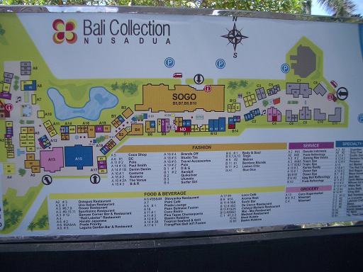 バリコレクション 地図 Bali Collection バリ島 ヌサドゥア 情報 レストラン 食事 バリコレクションの地図